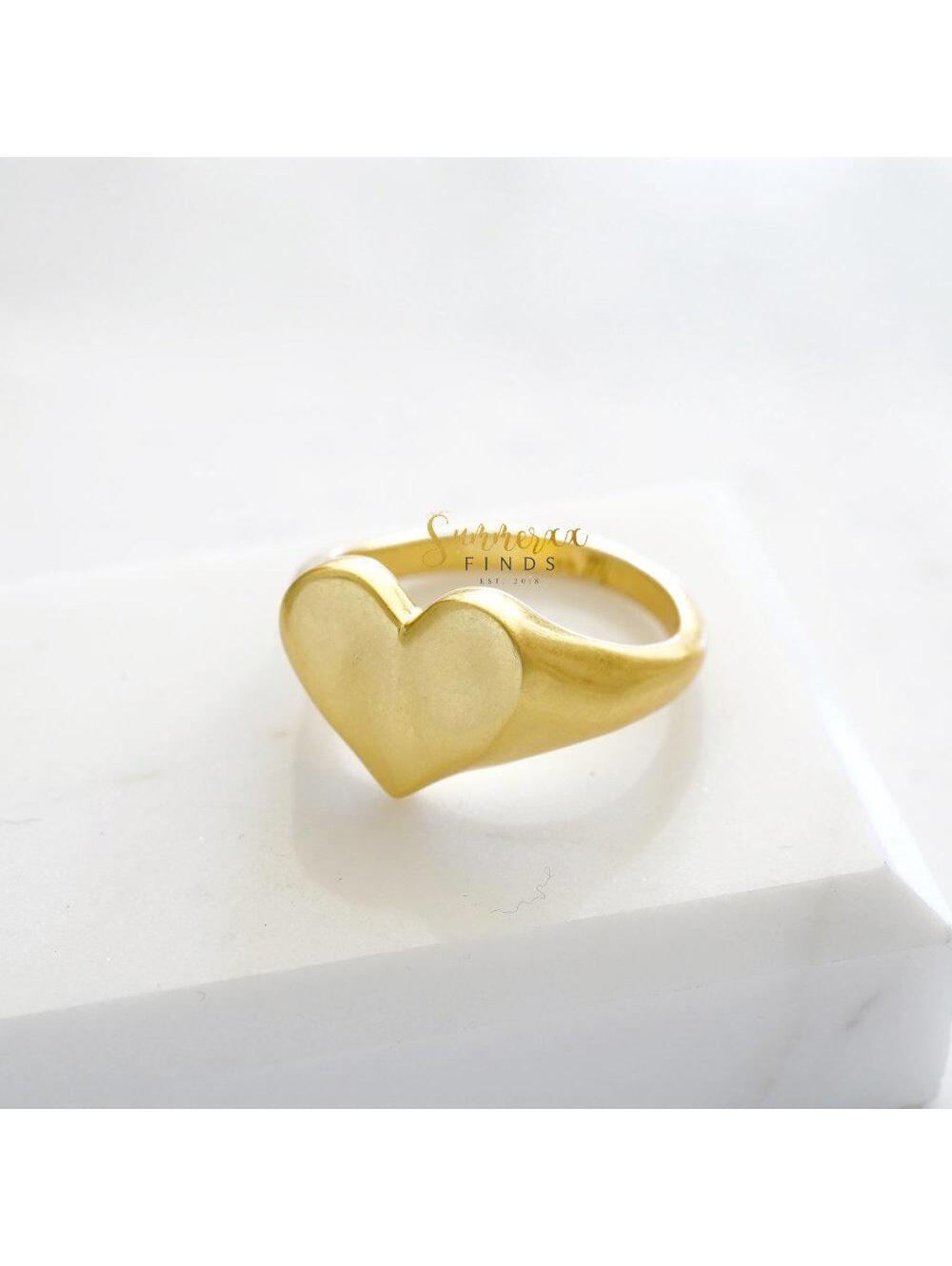Madewell Heart Signet Ring Size 7 - Picture 2 of 3